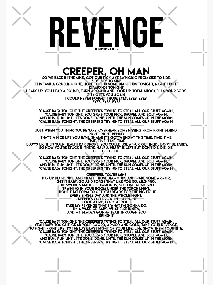 Creeper Aw Man Lyrics Spiral Notebook By Artsylab Redbubble - roblox creeper aw man code