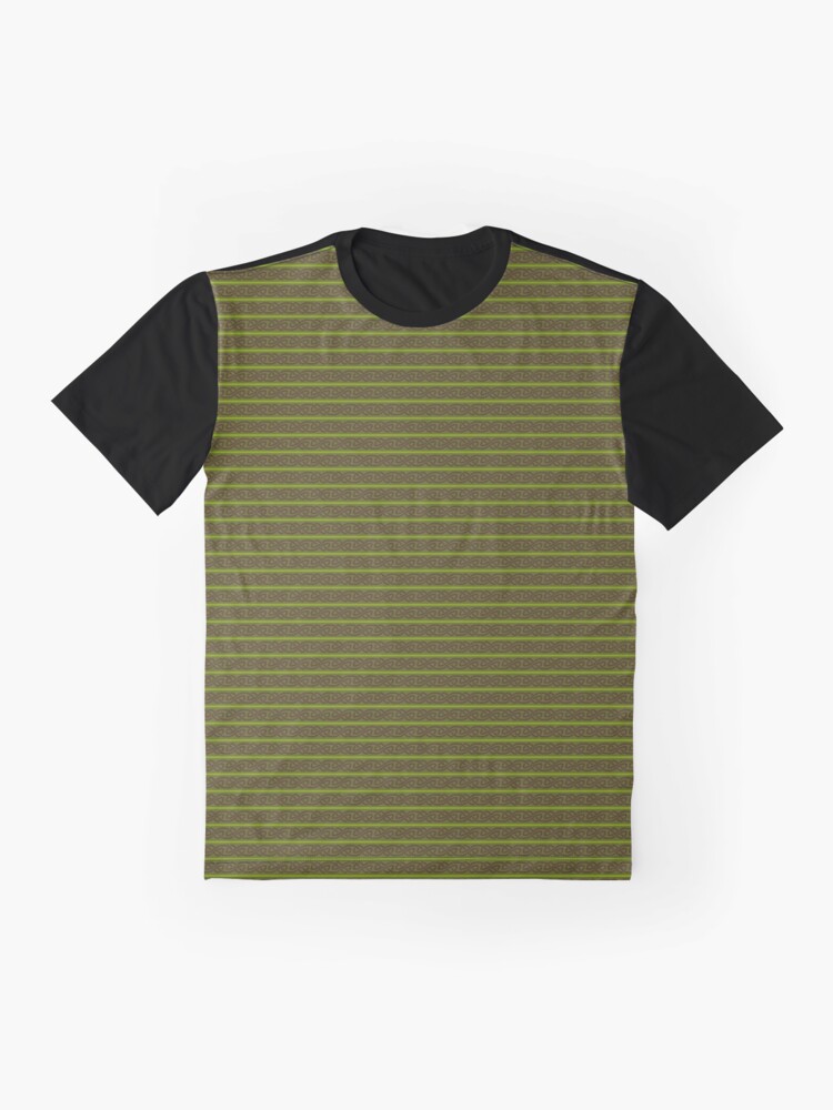 Alternate view of Knotwork and Lines - Brown and Greens Graphic T-Shirt