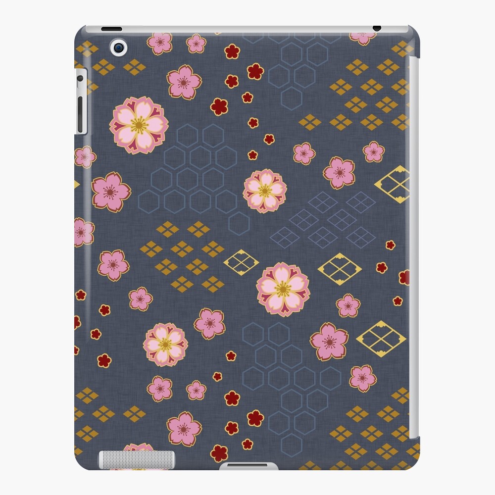 Sakura Traditional on Navy Blue iPad Case & Skin