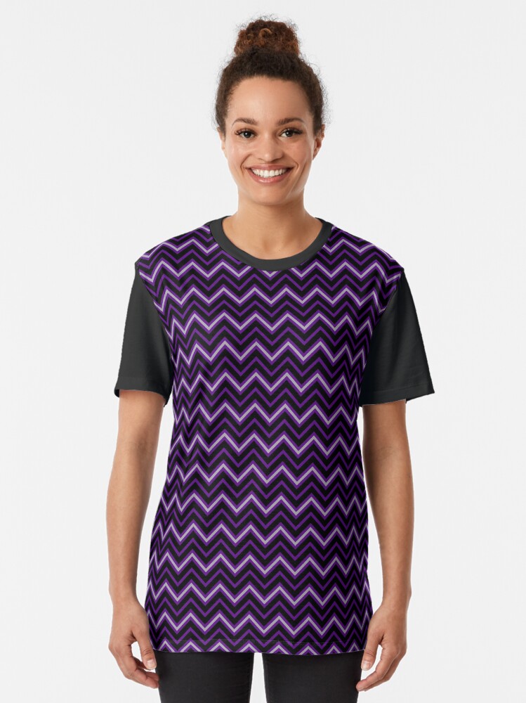 Alternate view of Chevrons - Violet and Pewter Graphic T-Shirt