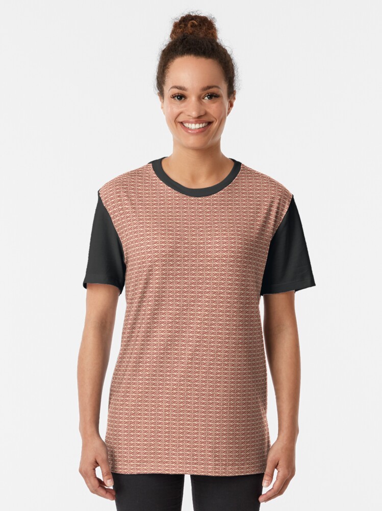 Alternate view of Simple Knotwork in Red on Cream Graphic T-Shirt