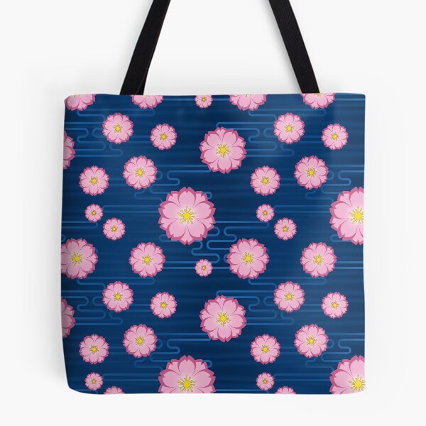 Item preview, Cloudy Sakura in Pink on Blue designed and sold by Sarinilli.