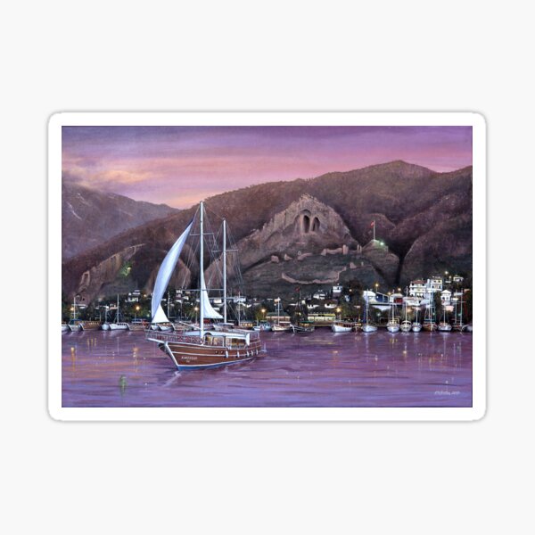Sails at Sundown Sticker