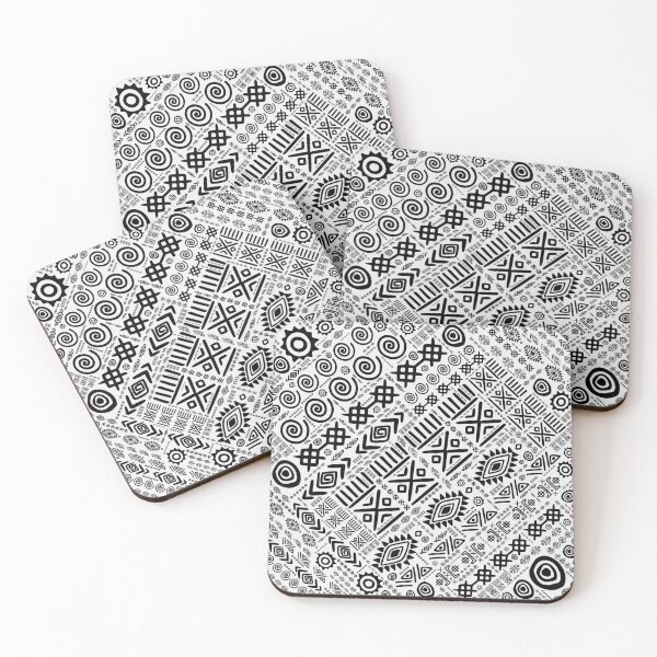 Item preview, Ethnic African Pattern- Black and White #7 designed and sold by k9printart.