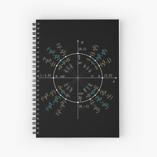 Unit #circle #angles. #Trigonometry, #Math Formulas, Geometry Formulas Spiral Notebook