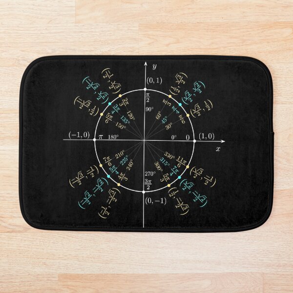 Unit #circle #angles. #Trigonometry, #Math Formulas, Geometry Formulas Bath Mat