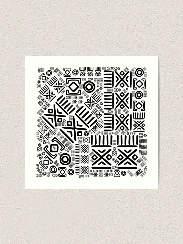 Ethnic African Pattern- Black and White #8