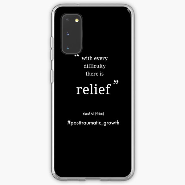 With every difficulty there is relief mental heath quote on black Samsung Galaxy Soft Case