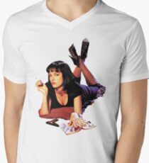 Uma Thurman Pulp Fiction Trasparent Png Men's V-Neck T-Shirt