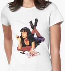 Uma Thurman Pulp Fiction Trasparent Png Women's Fitted T-Shirt