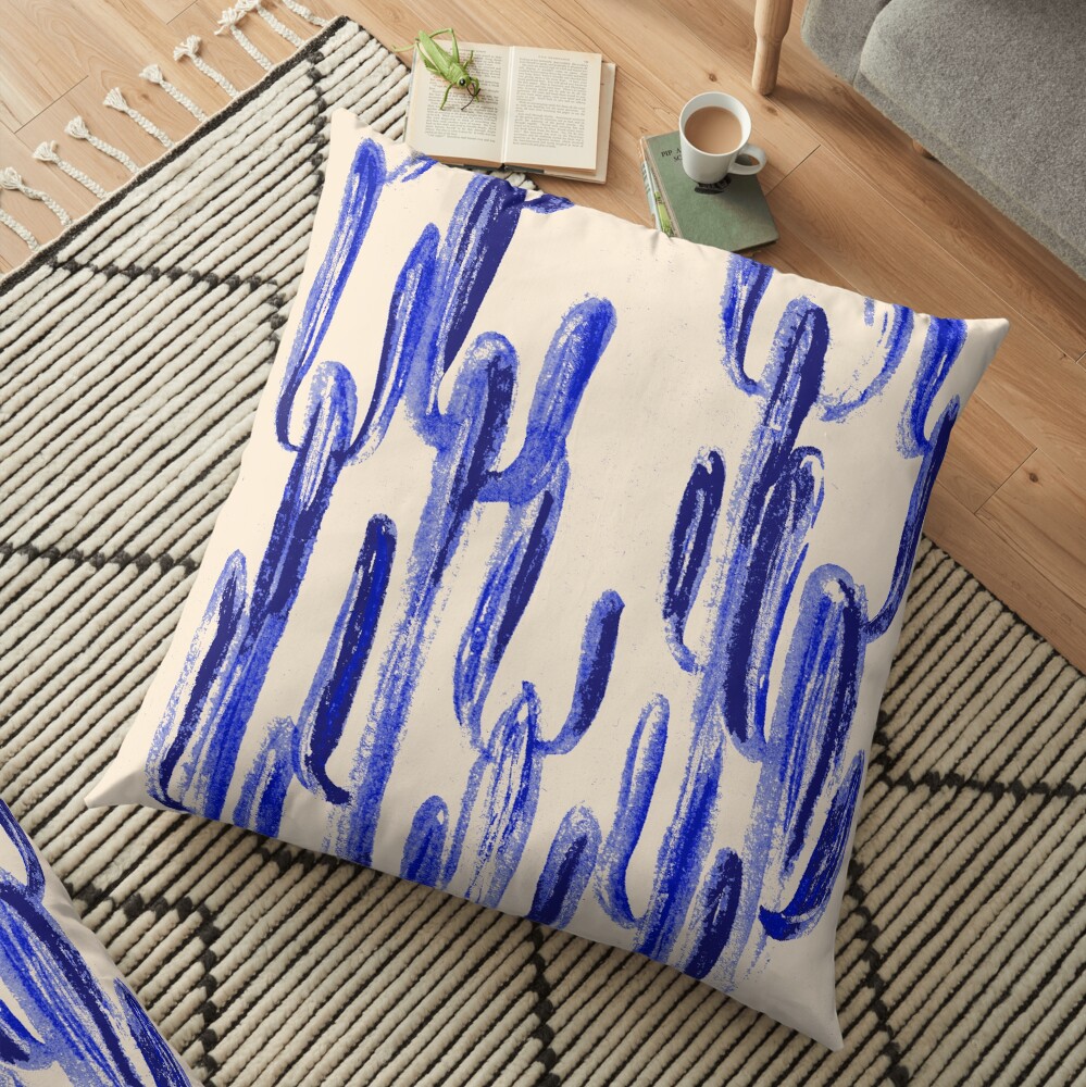 Indigo Kaktus Bodenkissen