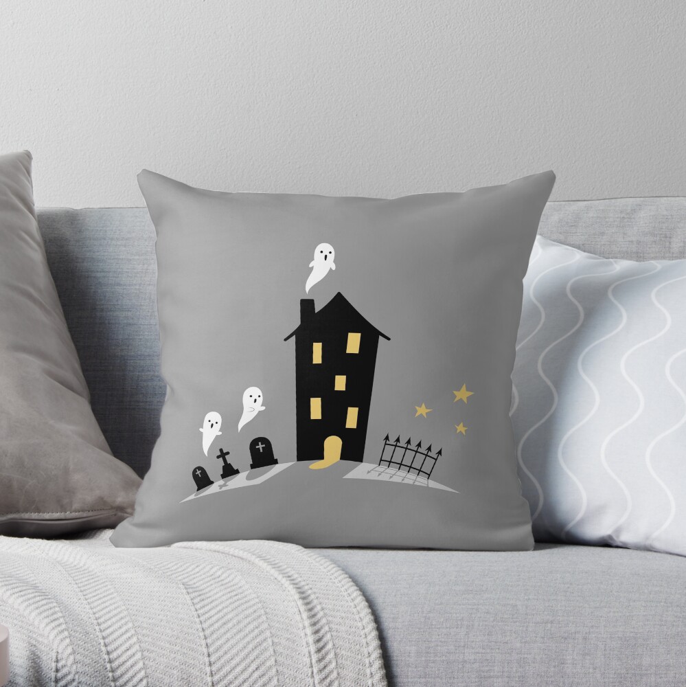 Haunted house Throw Pillow