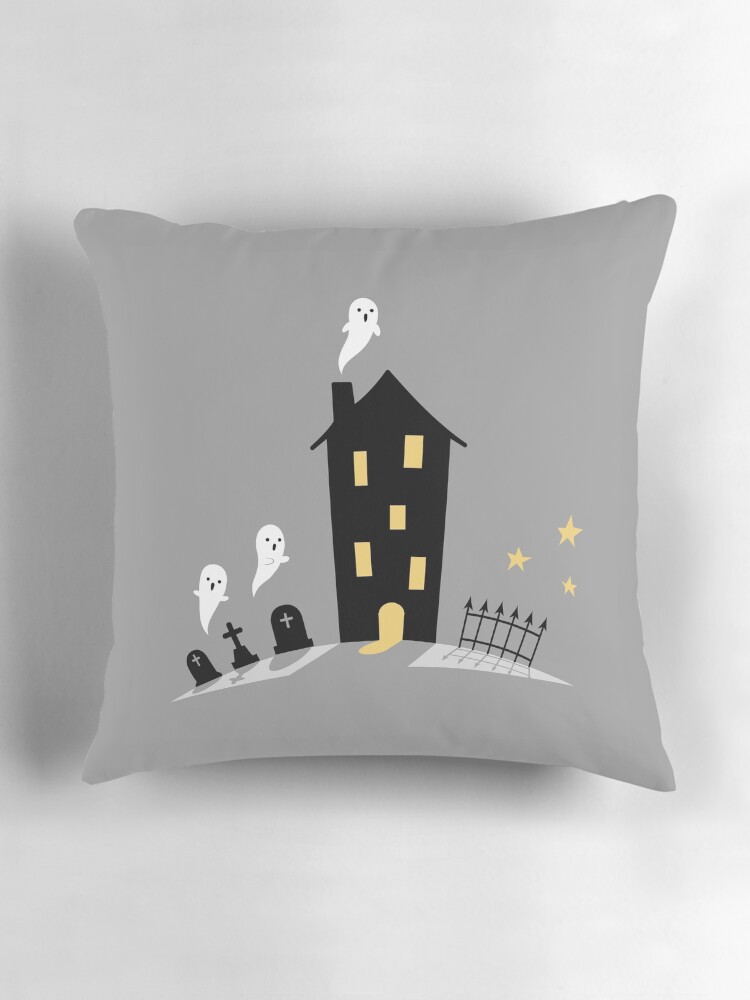 Thumbnail 3 of 4, Pillow, Haunted house designed and sold by petitspixels.