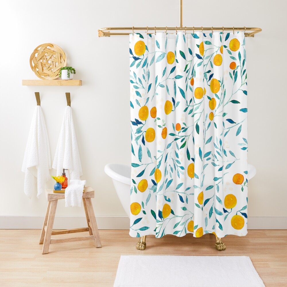 Orange Tree Shower Curtain