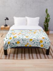 Orange Tree Throw Blanket
