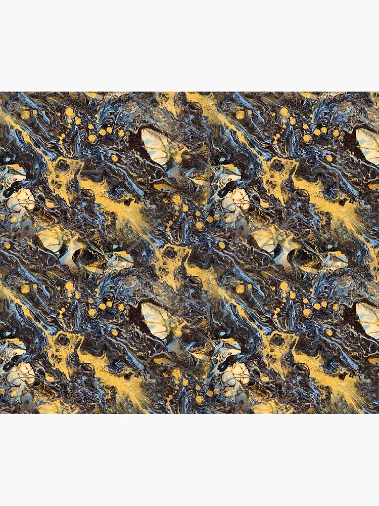 Fluid painting marble pouring image in gold and black by nobelbunt