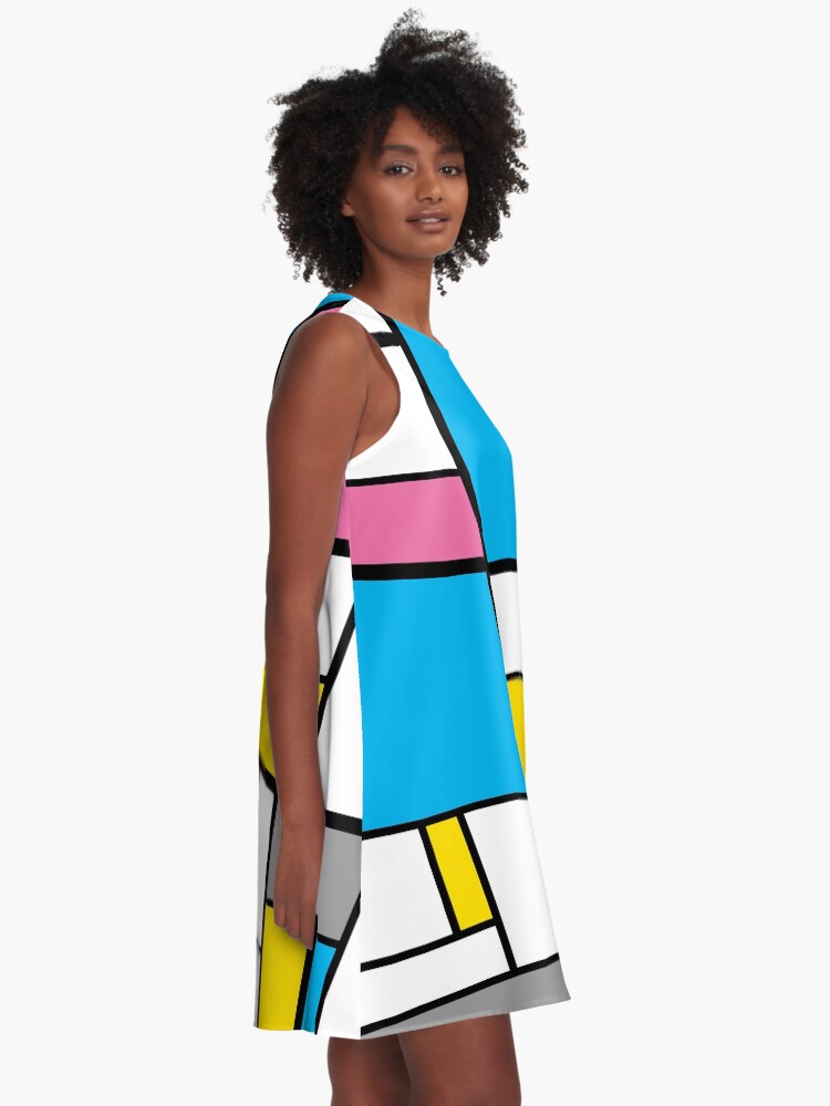 Alternate view of New Mondrian Modern Art Graphic A-Line Dress