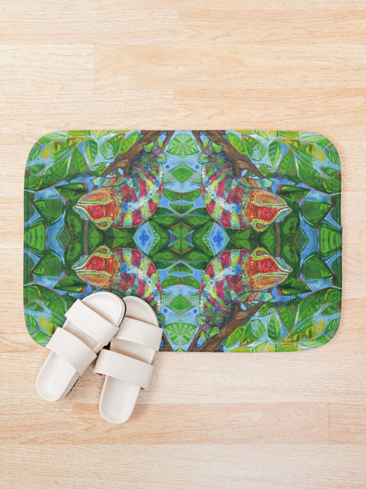 Alternate view of Panther chameleon painting - 2012 Bath Mat