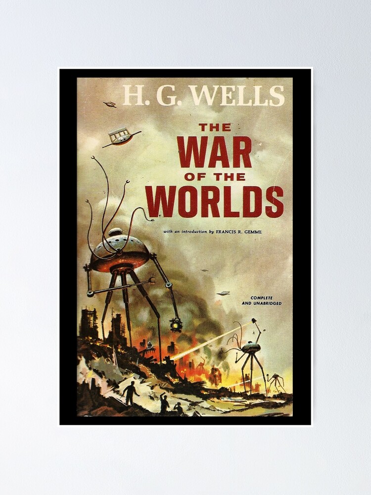 High Resolution War Of The Worlds H G Wells Vintage Book Cover Poster By Buythebook86 Redbubble