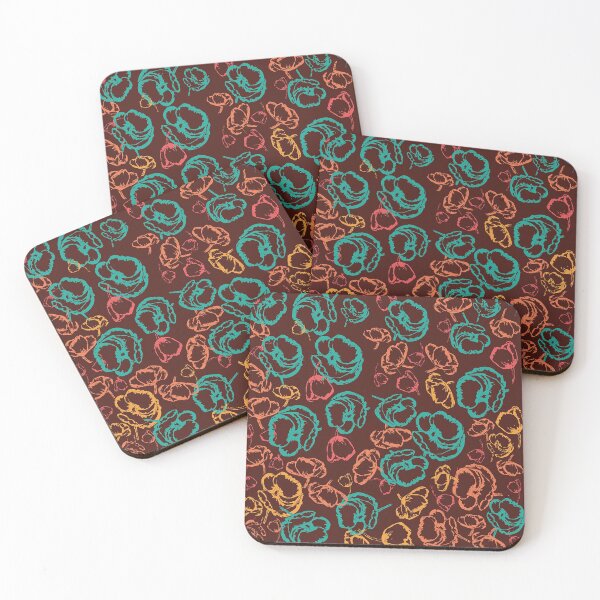 Item preview, poppies floral colorful pattern on orange, pistachio, marsala background designed and sold by Vgdesign4.