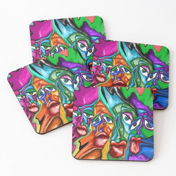 Item preview, Faces - Abstract Painting Fluid Painting designed and sold by Patricia Piotrak.