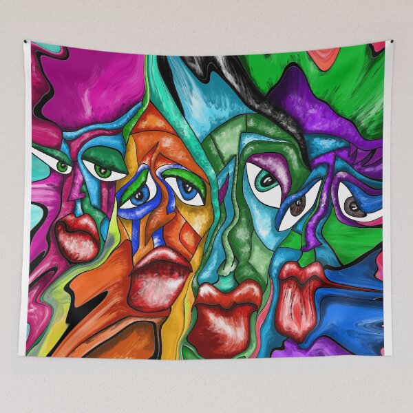 Item preview, Faces - Abstract Painting Fluid Painting designed and sold by Patricia Piotrak.