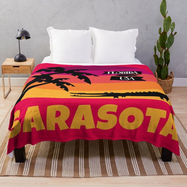 Item preview, Sarasota Vintage Retro Sunset with Alligator designed and sold by AntiqueImages.