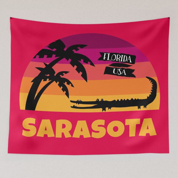 Item preview, Sarasota Vintage Retro Sunset with Alligator designed and sold by AntiqueImages.
