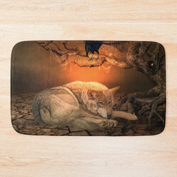 Item preview, Awesome wolf with crow , in the darkness of the night designed and sold by nicky2342.