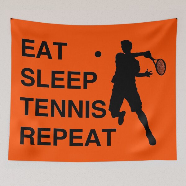 Item preview, Eat Sleep Tennis Repeat Black designed and sold by CharlieCreator.