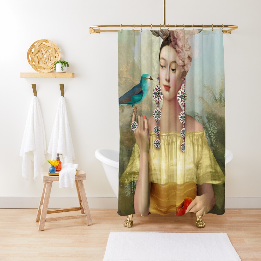 nine of pentacles Shower Curtain