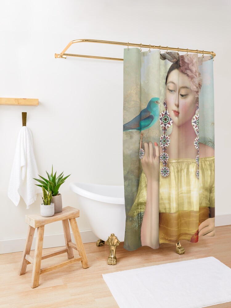 Alternate view of Nine of Pentacles Shower Curtain