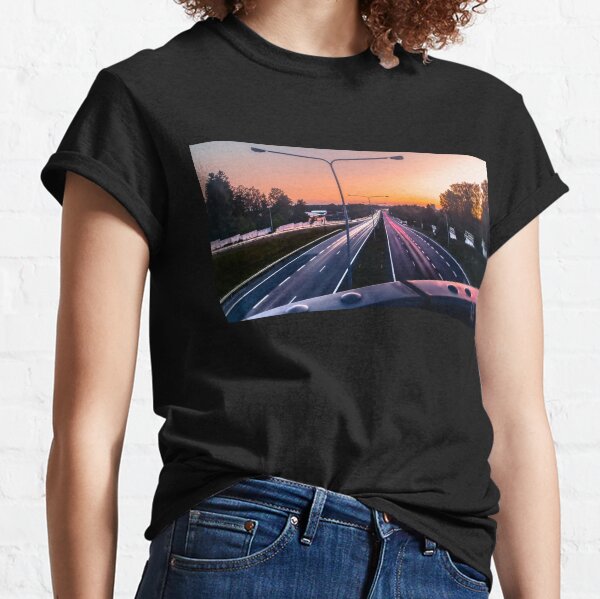 Light trail and sunset Classic T-Shirt