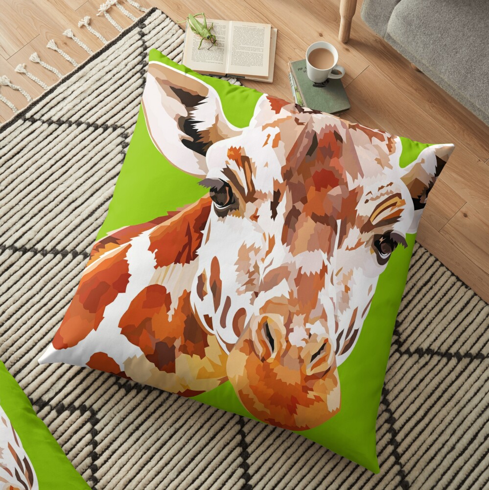 Giraffe - What's up? Floor Pillow