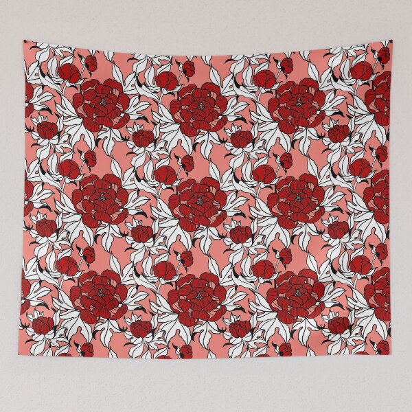 Item preview, Peony flower in coral of 2019 designed and sold by susyrdesign.