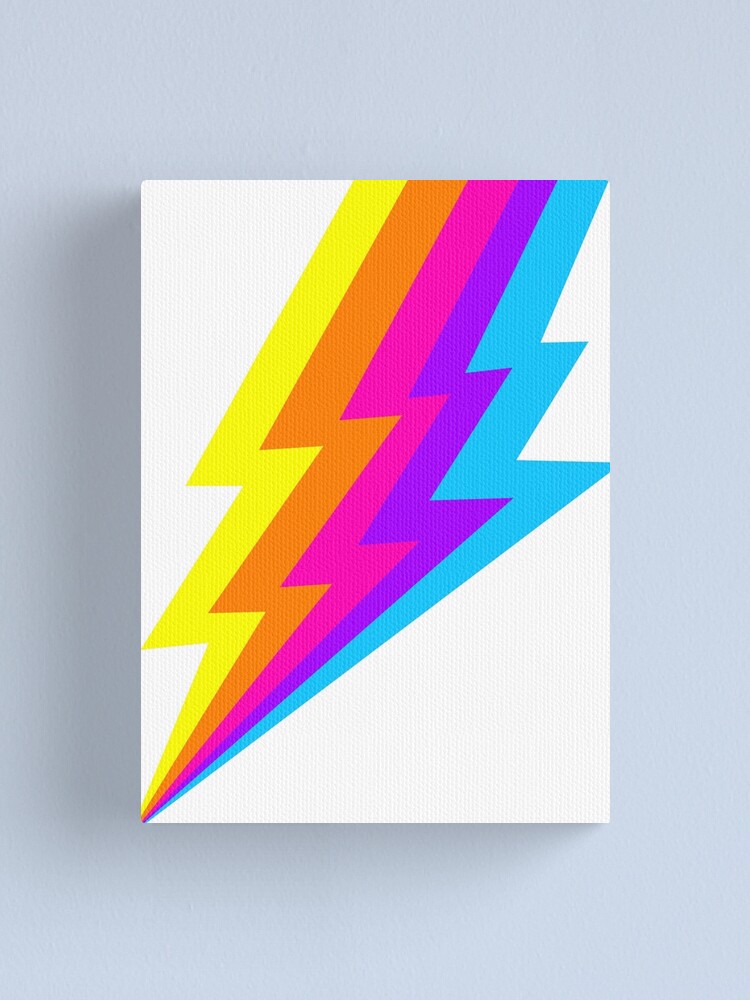 Neon Rainbow Lightning Bolt Canvas Print By Dddesignsnj Redbubble