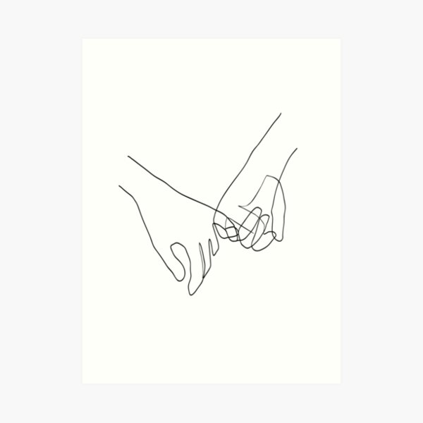 Pinky Swear - Line Art Art Print