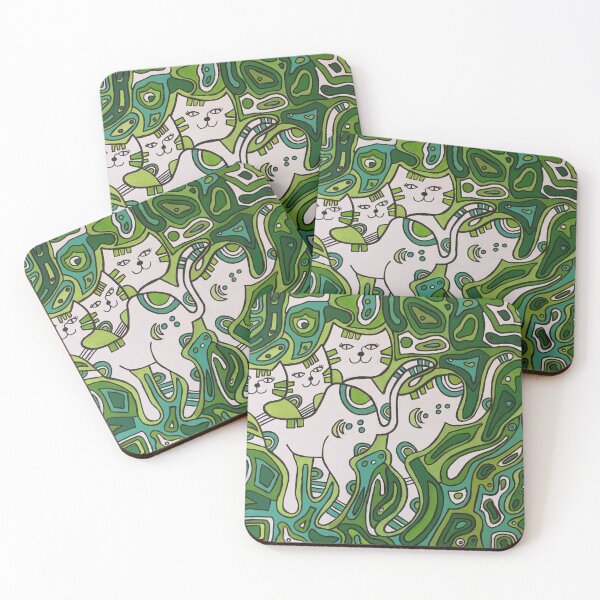 Item preview, CrazyCats, green designed and sold by Uta Daniel.
