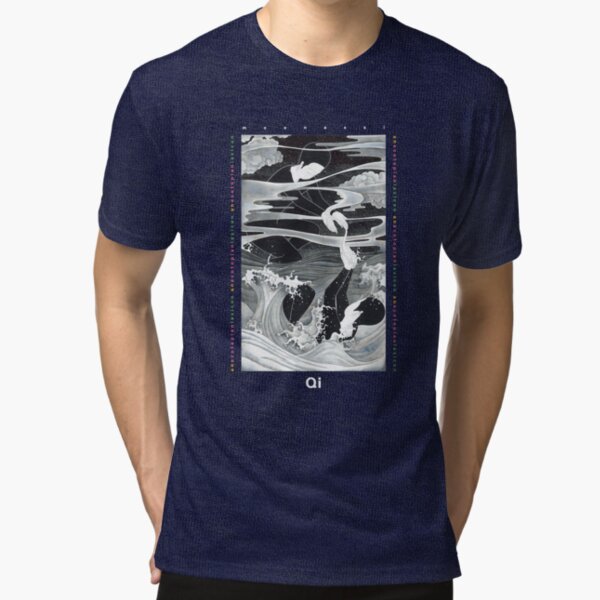 Qi by Moonassi (White Font) Tri-blend T-Shirt