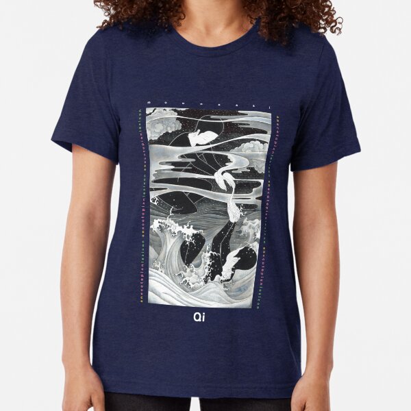 Qi by Moonassi (White Font) Tri-blend T-Shirt