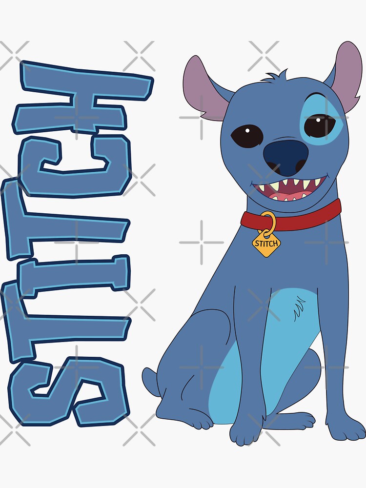 Stitch Dog © GraphicLoveShop Sticker for Sale by graphicloveshop