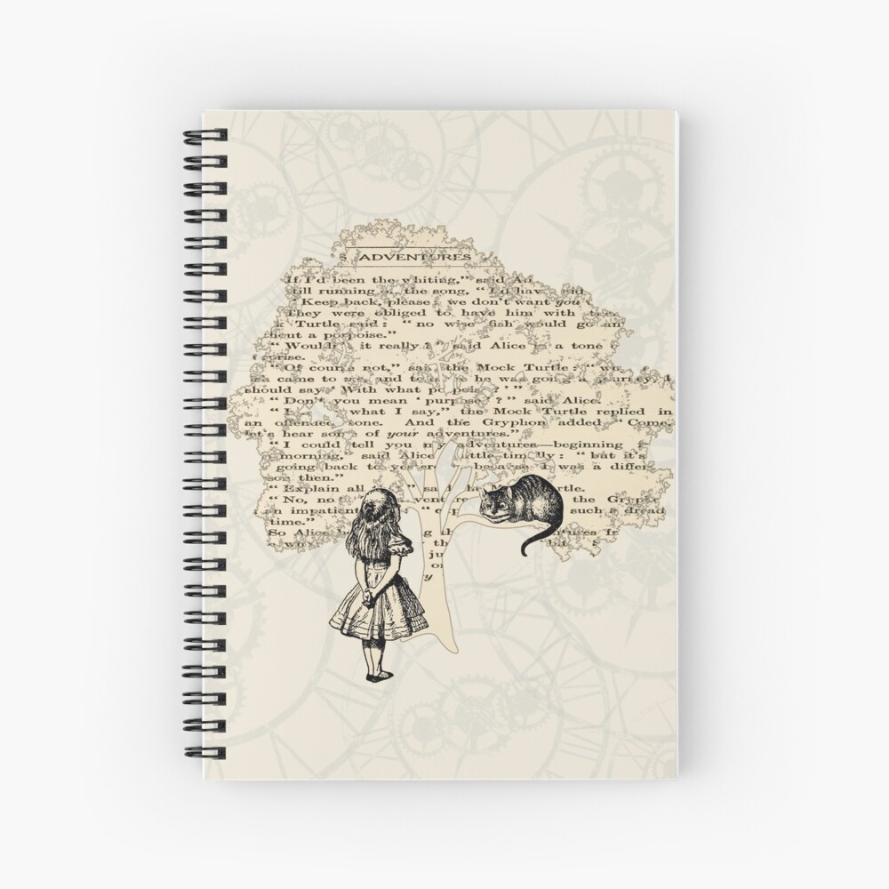 Alice In Wonderland Vintage Book Spiral Notebook