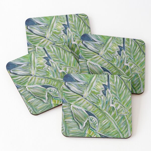 Item preview, Tropical Banana Leaves Abstract Artwork designed and sold by samantharedfern.