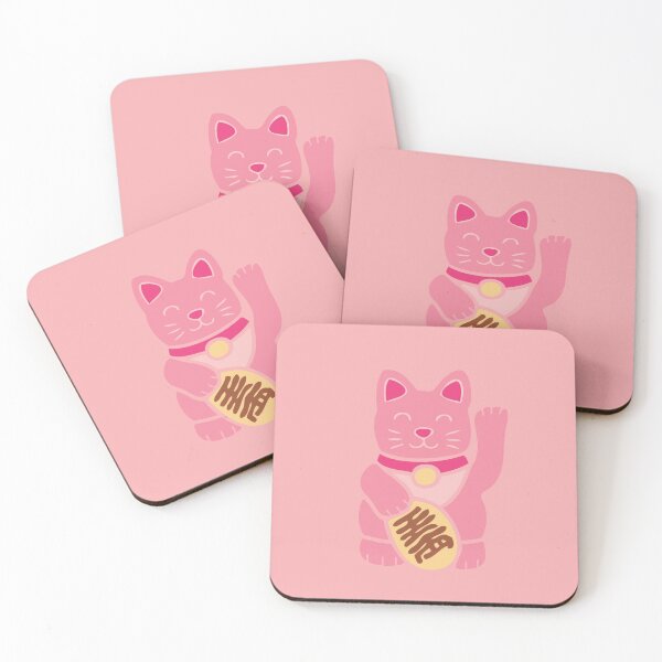 Item preview, Lucky Cat Pattern in Pastel Pink designed and sold by evannave.