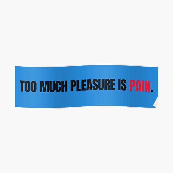 "too much pleasure is pain " Poster for Sale by dariabeyger Redbubble