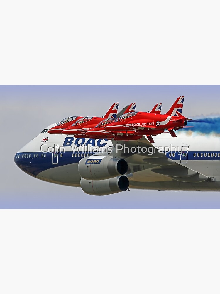 Thumbnail 3 of 3, Canvas Print, BOAC 747 with The Red Arrows Flypast - 3 designed and sold by Arrowman.