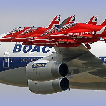 Artwork thumbnail, BOAC 747 with The Red Arrows Flypast - 3 by Colin Williams Photography