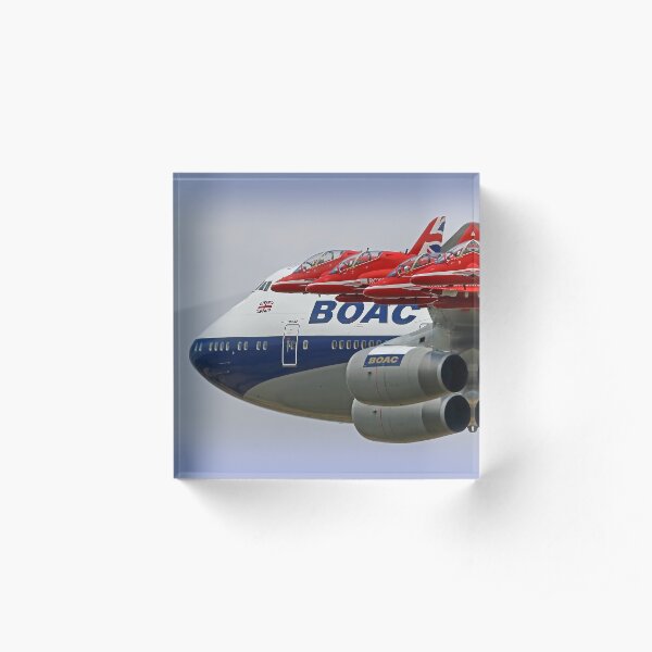 BOAC 747 with The Red Arrows Flypast - 3 Acrylic Block