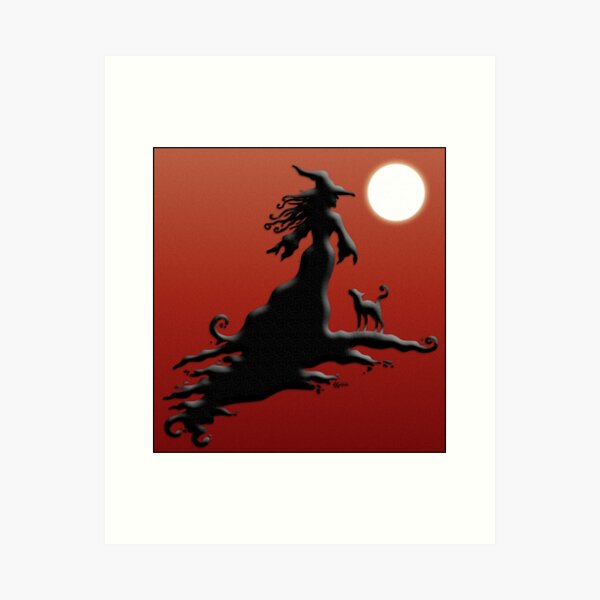 Witch's Silhouette - Prints and Cards Art Print