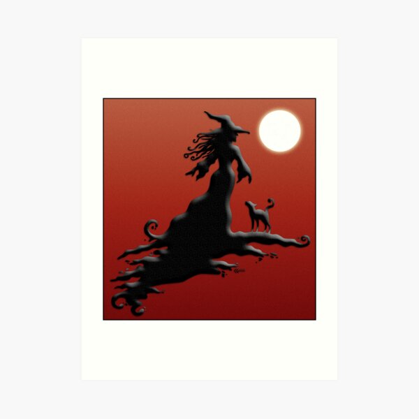 Witch's Silhouette - Prints and Cards Art Print